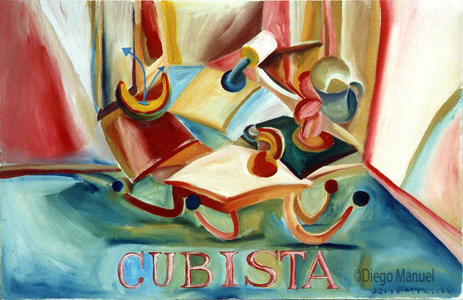 cubista ,acrylic on canvas,45 x 70 cm year 2001 