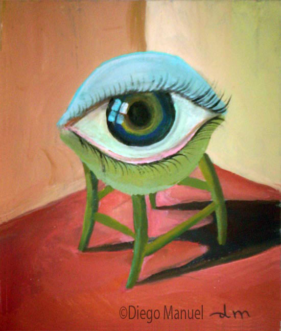 ojo banco, acrylic on canvas, 20x 17 cm., year 2006. 