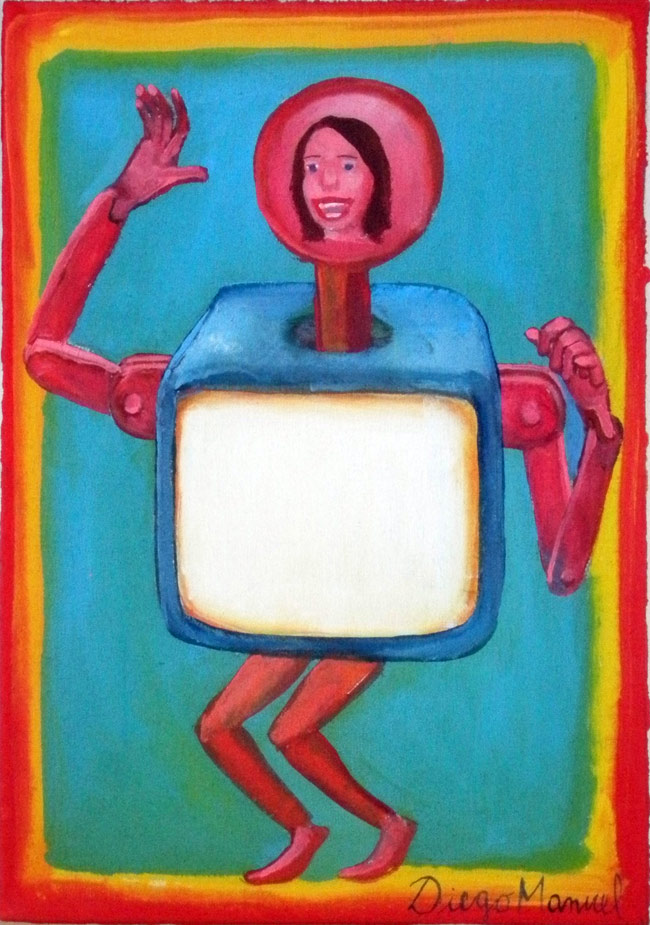 Robot 2, acrylic on canvas, 19 x 27 cm. 2013