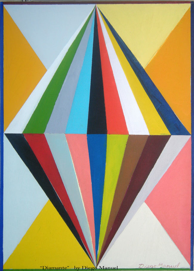 Diamante, acrylic on canvas, 50 x 70 cm. 2013. Abstract colorful painting