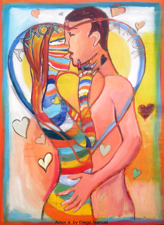 Amor 4, acrylic on canvas, 95 x 130 cm. 2013, pintura del artista Diego Manuel