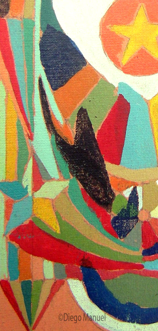 Astrapop 11, acrlico sobre tela, 19,5 x 12 cm. 2015. Abstract colorful painting