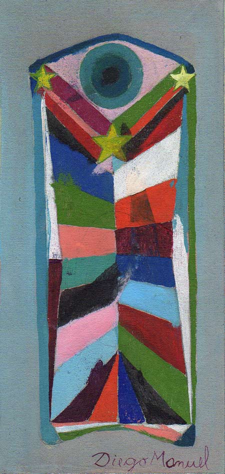 Astrapop 15, acrlico sobre tela, 13 x 25 cm. 2015. Abstract colorful painting