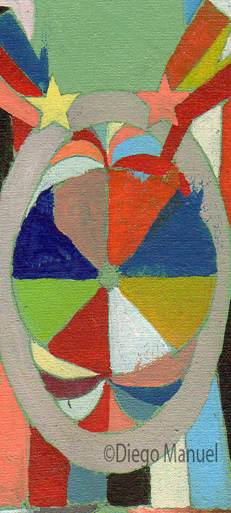 Astrapop 17, acrlico sobre tela, 12,5 x 19 cm. 2015. Abstract colorful painting