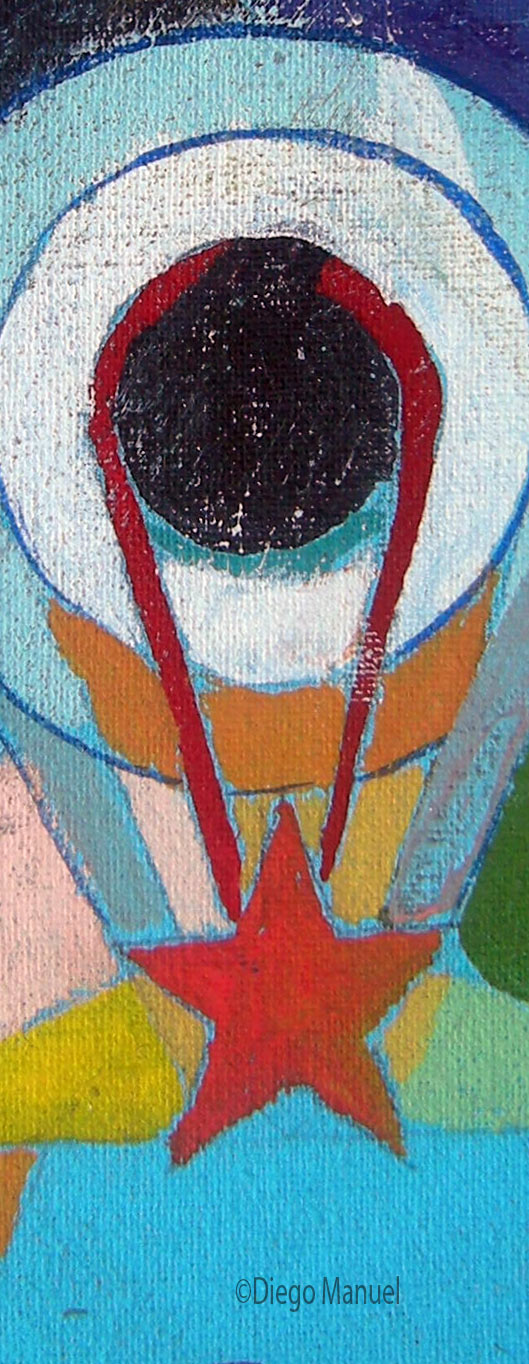 Astrapop 18, acrlico sobre tela, 10,5 x 14 cm. 2015. Abstract colorful painting