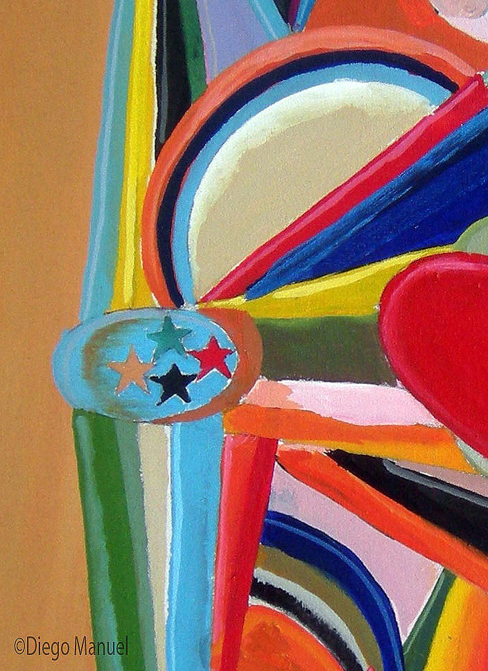 Astrapop 21, acrlico sobre tela, 41 x 66 cm. 2015. Abstract colorful painting