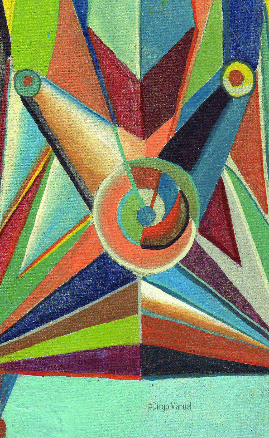 Astrapop 23, acrlico sobre tela, 27,5 x 17 cm. 2015. Abstract colorful painting