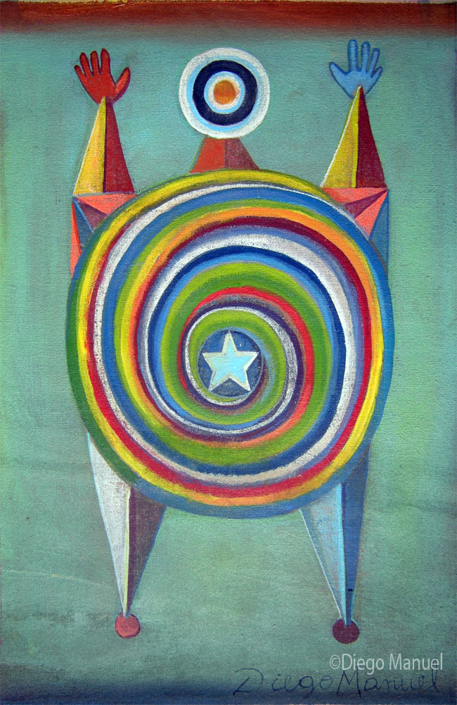 Astrapop 27, acrlico sobre tela, 29,5 x 19,5 cm. 2015. Abstract colorful painting