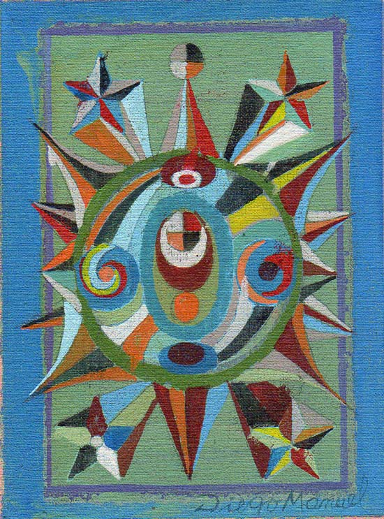.Astrapop 7, acrlico sobre tela, 16 x 12 cm. 2015 Abstract colorful painting