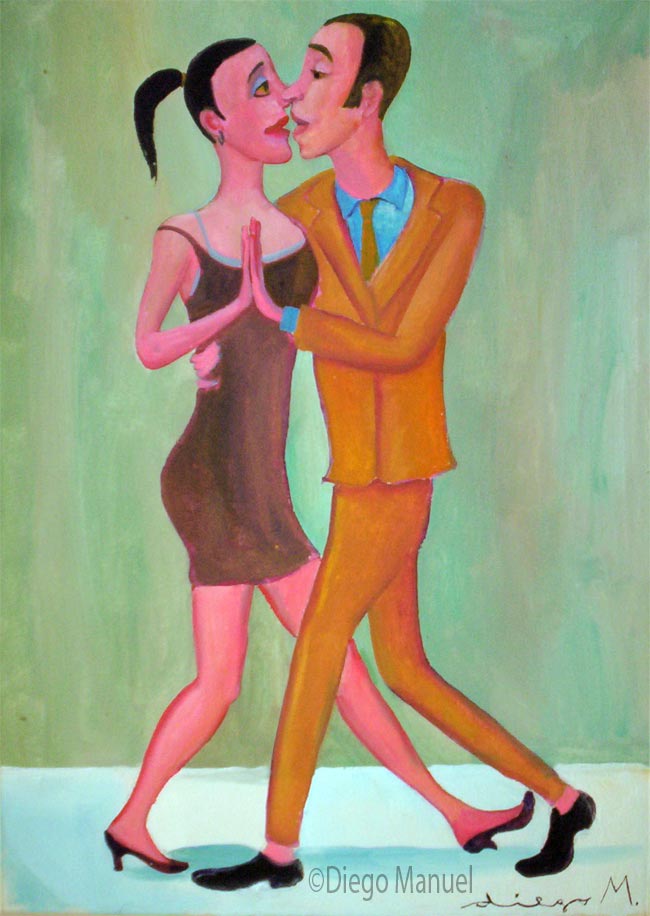 Bailarin de Tango. Pintura de la Serie Tango del artista Diego Manuel
