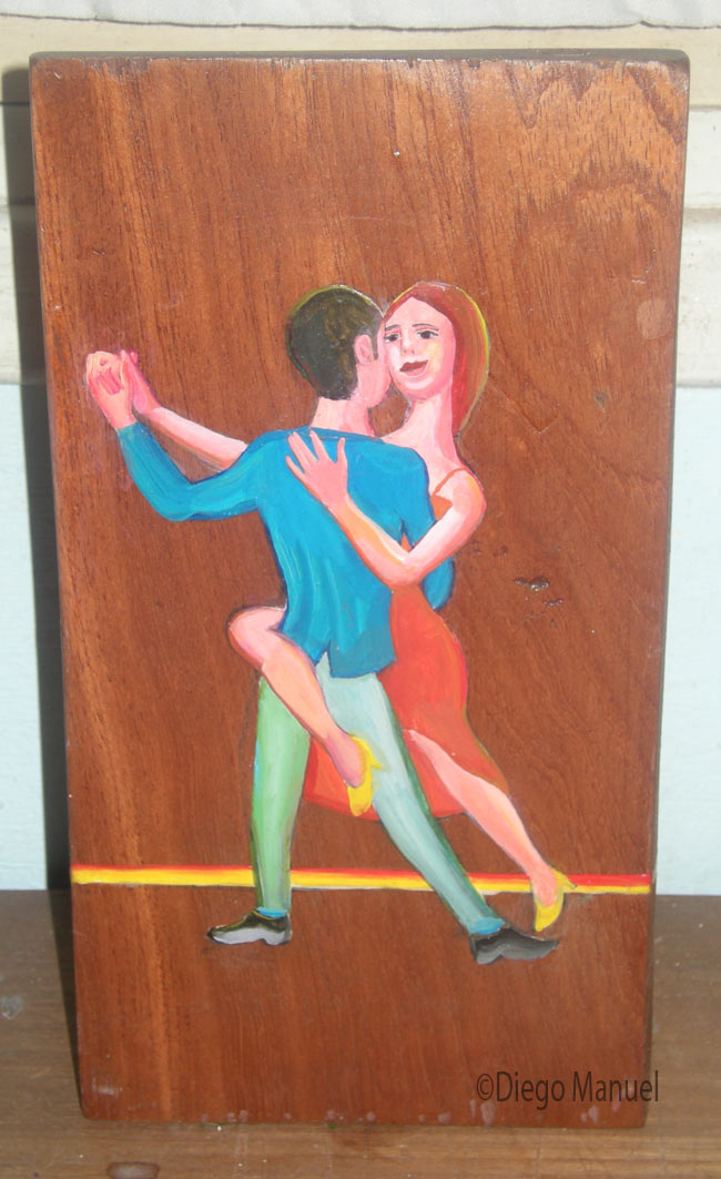 bailarines. Pintura de la Serie Tango del artista Diego Manuel