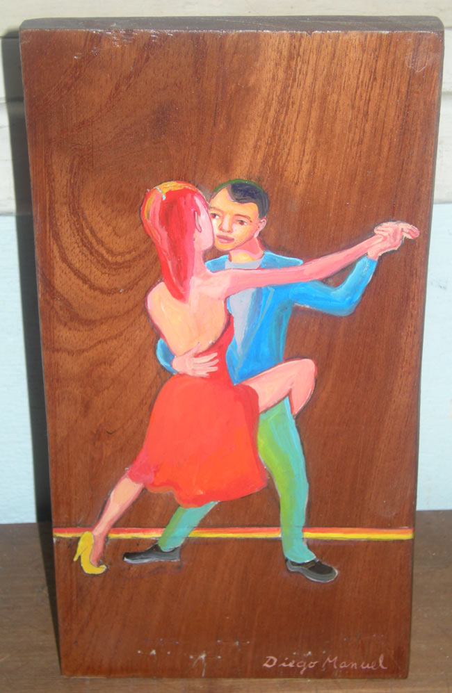 bailarines. Pintura de la Serie Tango del artista Diego Manuel