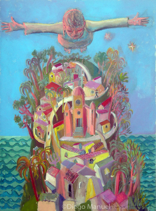 Brasil 3 , acrylic on canvas, 56 x 41 cm. 2012, pintura del artista Diego Manuel