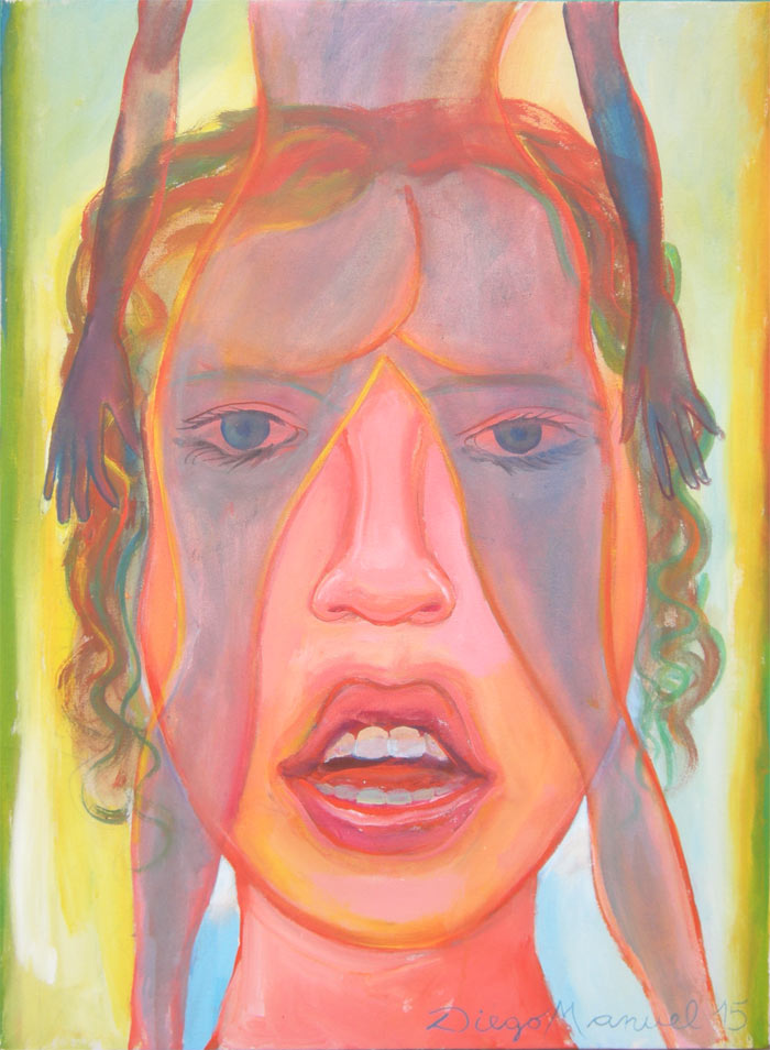 Chica sensual 5, acrylic on canvas, 71 x 51 cm. 2015, pintura del artista Diego Manuel
