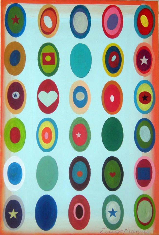 Composicin Nmero 18, acrlico sobre tela, 65 x 44 cm. 2015. Abstract colorful painting
