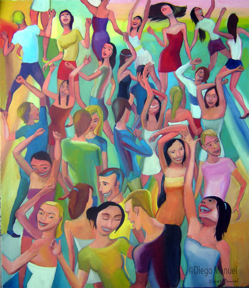 Cuadro del artista Diego Manuel. El baile 3, acrylic on canvas, 95 x 110 cm, 2011