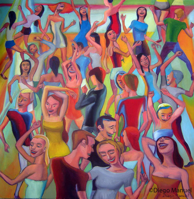 Cuadro del artista Diego Manuel. El baile 4, acrylic on canvas, 90 x 90 cm, 2012 