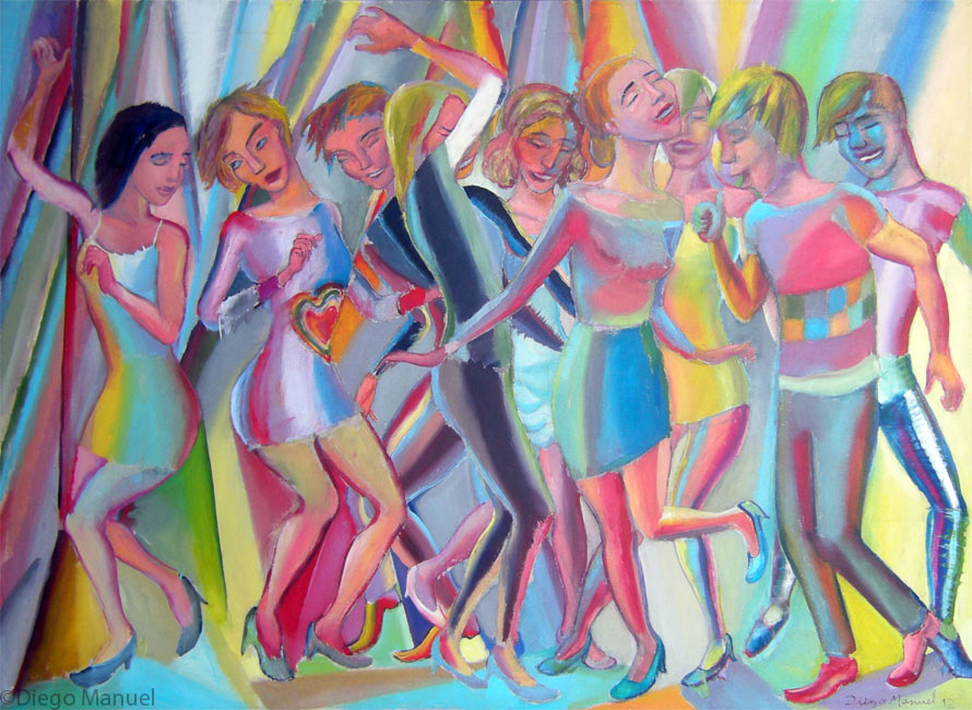 Cuadro del artista Diego Manuel. El baile 8, acrylic on canvas, 95 x 130 cm,2012