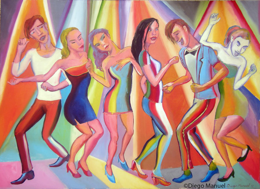 Cuadro del artista Diego Manuel. El baile 9, acrylic on canvas, 130 x 95 cm. 2012