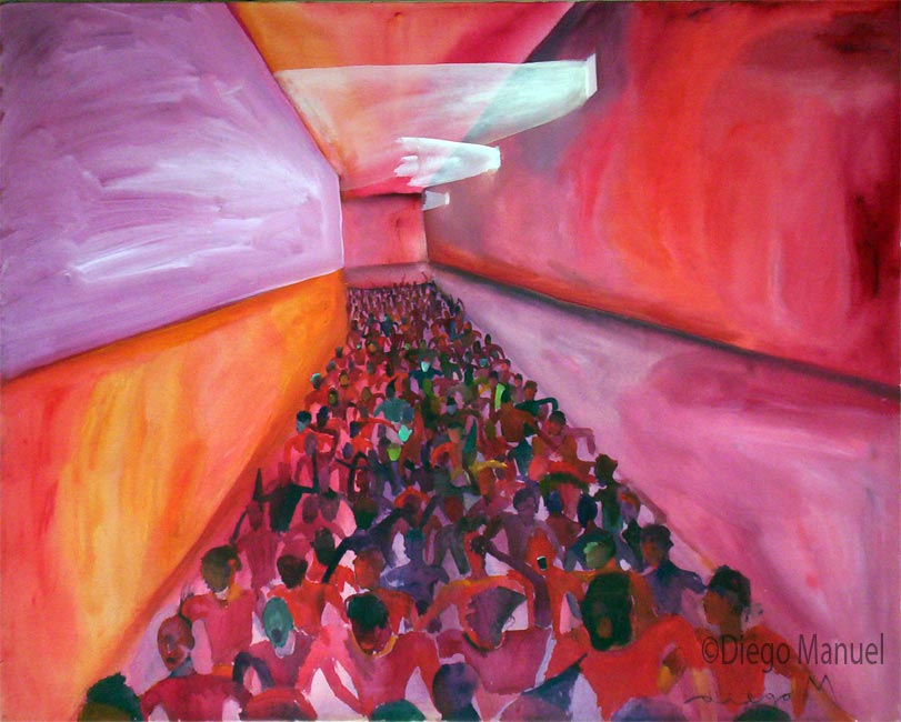 Cuadro del artista Diego Manuel. El pasillo, acrylic on canvas,100 x 80 cm. year 2007 