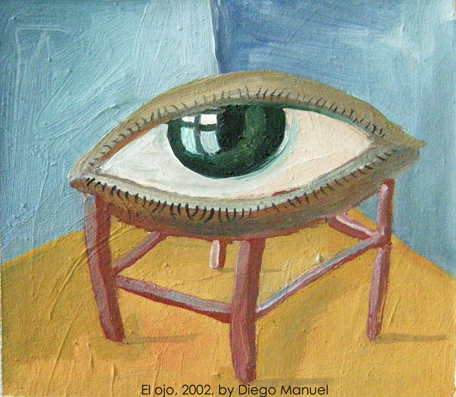el ojo, acrylic on canvas , 17 x 19 cm year 2002