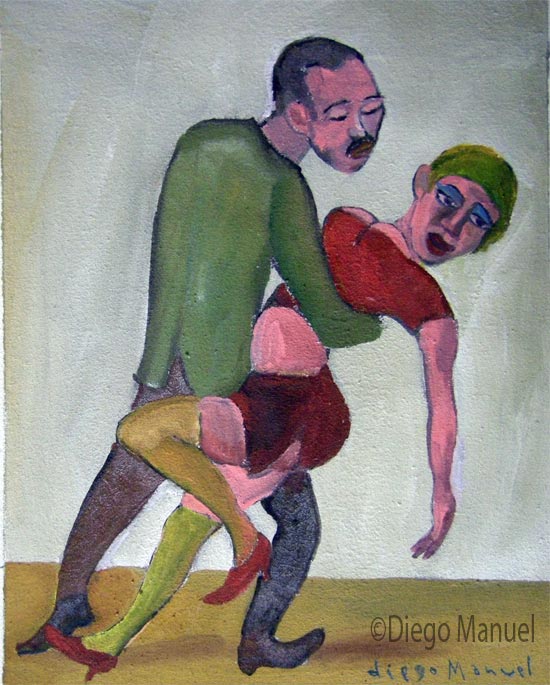 Figura de tango. Pintura de la Serie Tango del artista Diego Manuel