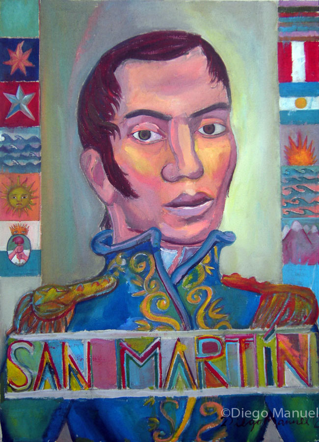 San Martín 4. Cuadro de la Serie Historia Argentina hecho por Diego Manuel