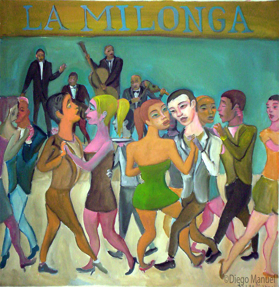 La Milonga 2. Pintura de la Serie Tango del artista Diego Manuel