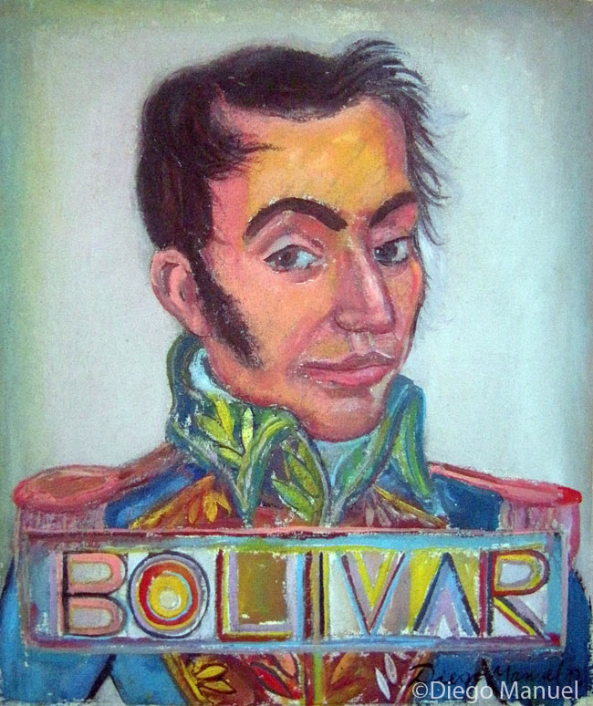Simón Bolivar. Cuadro de la Serie Historia Argentina hecho por Diego Manuel