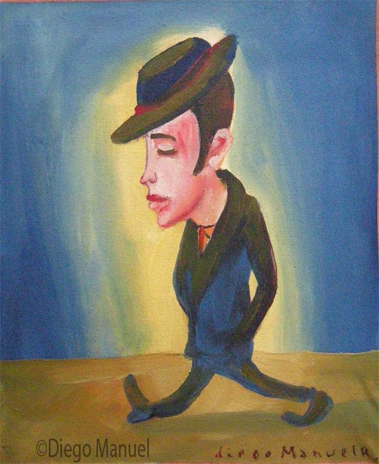 Solito. Pintura de la Serie Tango del artista Diego Manuel