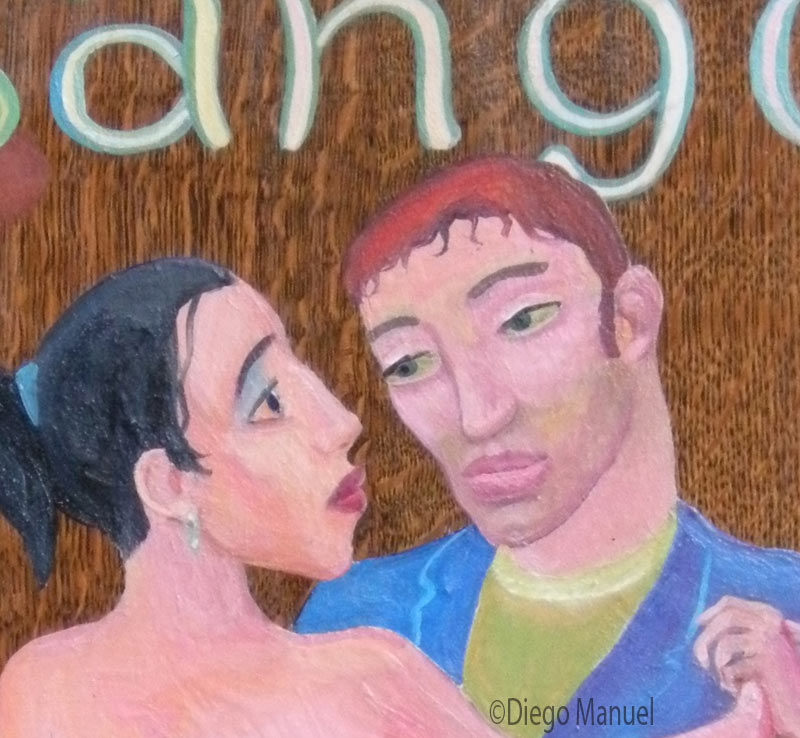tango milonguero. Pintura de la Serie Tango del artista Diego Manuel
