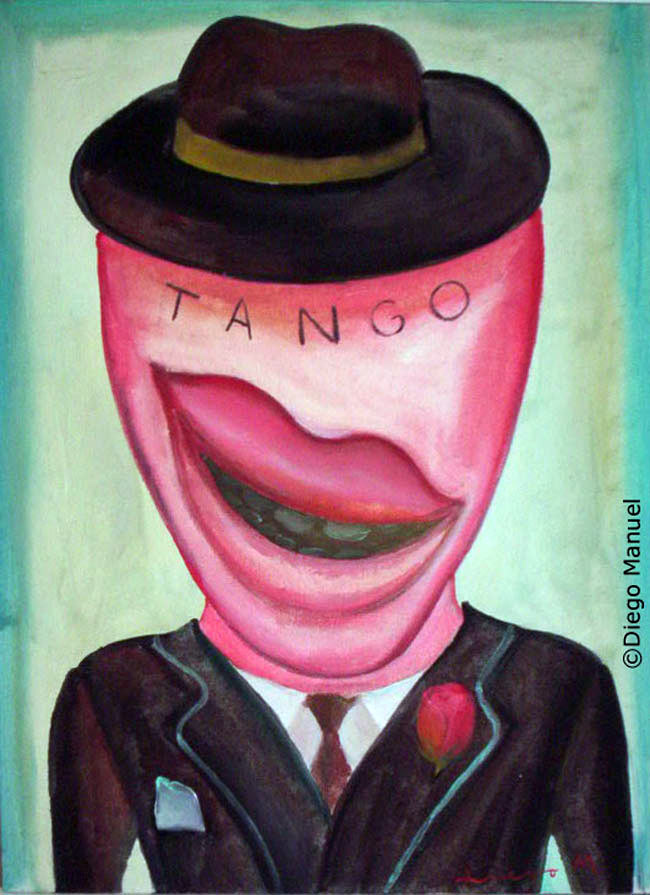 El tango. Pintura de la Serie Tango del artista Diego Manuel