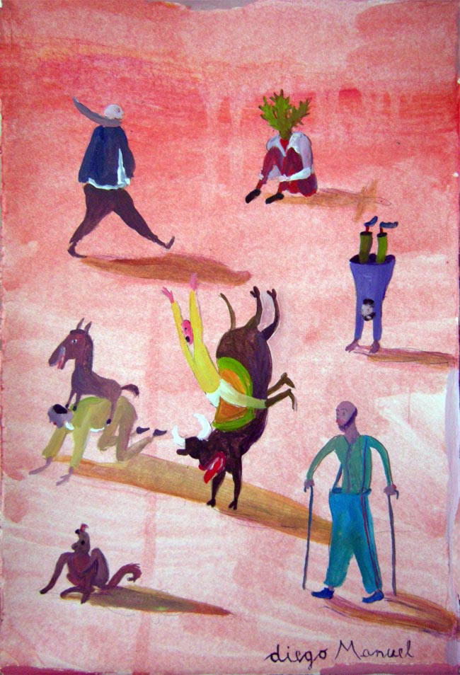 dibujos bosquianos 3, acrylic on canvas , 19 x 27 cm, 2008 