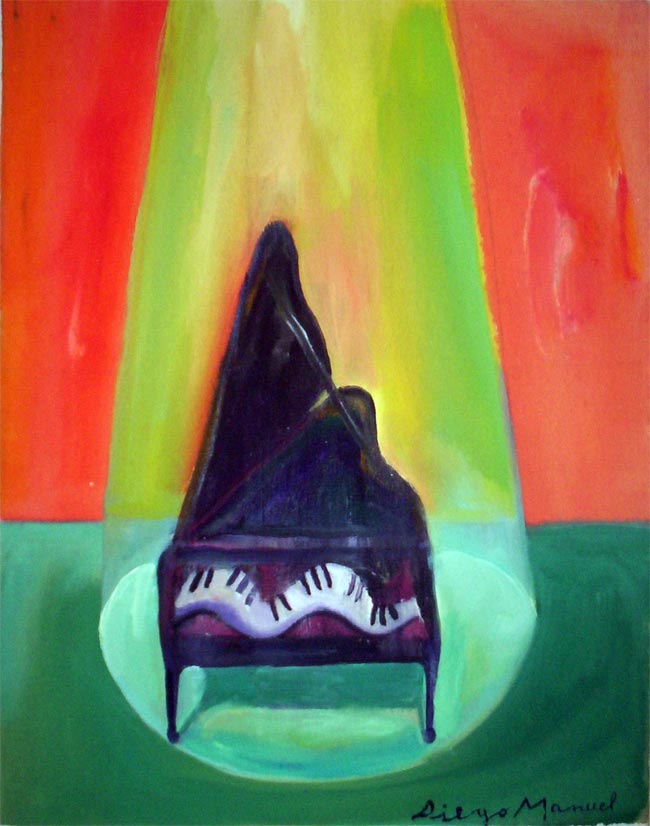 piano inspirado, pintura de la Serie Piano del artista Diego Manuel