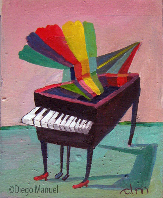 paino music 3, pintura de la Serie Piano del artista Diego Manuel