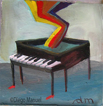 piano music 5, pintura de la Serie Piano del artista Diego Manuel