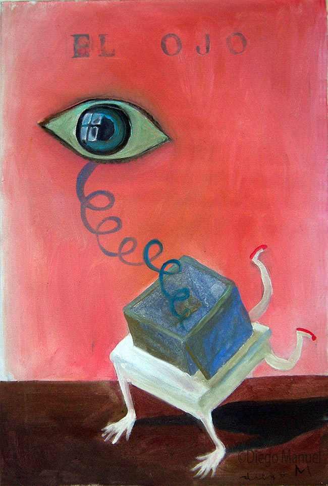 El ojo, acrylic on canvas, 30 x 45 cm., year 2005