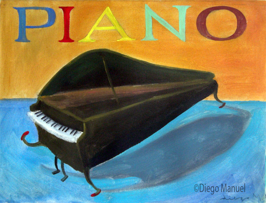 , pintura de la Serie Piano del artista Diego Manuel