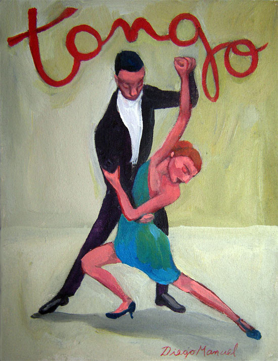 Figura de tango 2. Pintura de la Serie Tango del artista Diego Manuel