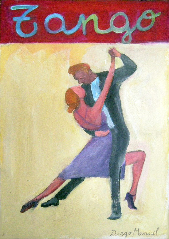 Figura de tango 4. Pintura de la Serie Tango del artista Diego Manuel
