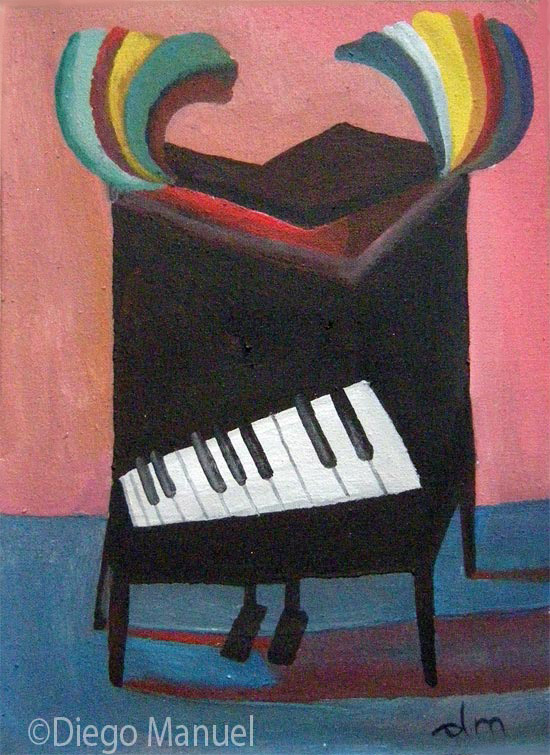 , pintura de la Serie Piano del artista Diego Manuel