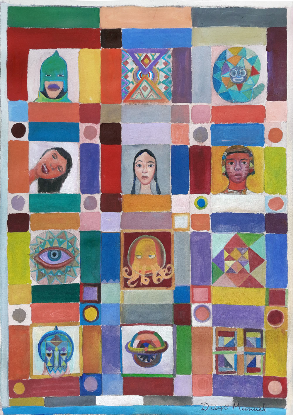 "Mosaico americano", acrylic on canvas, 29 x 42 cm. , 2011.